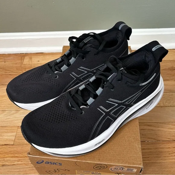 Asics | Shoes | Asics Mens Gel Nimbus 26 Black White Running  display picture 2